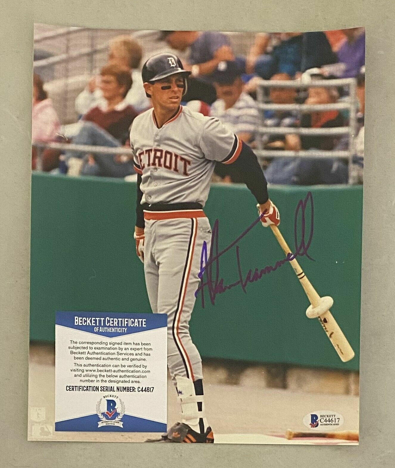 Alan Trammell signed Detroit Tigers 8x10 autographed Photo Poster painting BAS Beckett COA