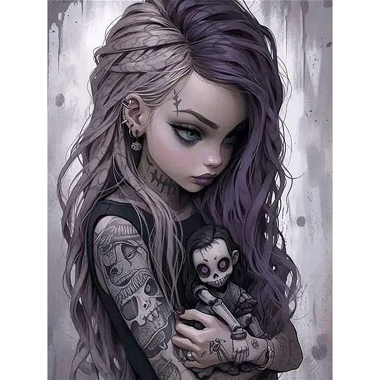 Girl 30*40CM (Canvas) Full Round Drill Diamond Painting gbfke
