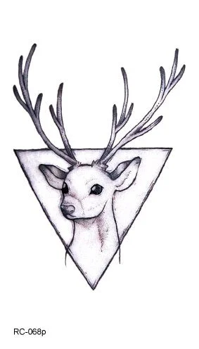 25 Different Waterproof Temporary Tattoo Stickers Fawn Deer Head Fake Tatto Geometric Animal Flash Hand Tatoo For Women Men