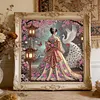 Sakura Garden Hanfu Lady Special Shaped DIY Partial Drill Diamond Painting Kit for Adults Beginners Home Decor Diamonds Paintings Gem Art 30x30cm