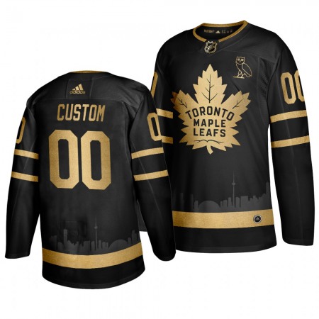Men's  Toronto Maple Leafs Personalized Black Golden Stitched NHL Jersey