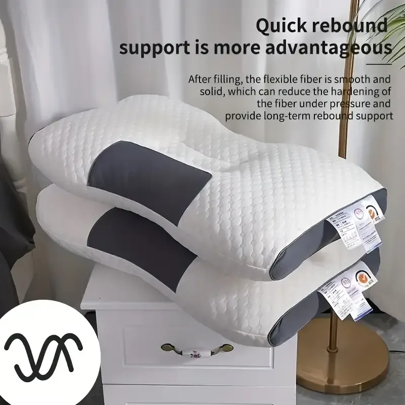 1pc knitted pillow with cervical neck protection sleep massage pillow insert household pillow moisture absorbing breathable antibacterial bedding pillow suitable for living room bedroom home decoration details 5