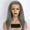 Salt & Pepper Kinky Straight Bob Wig 