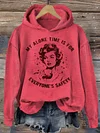 Women's My Alone Time Is For Vintage Print Long Sleeve Top