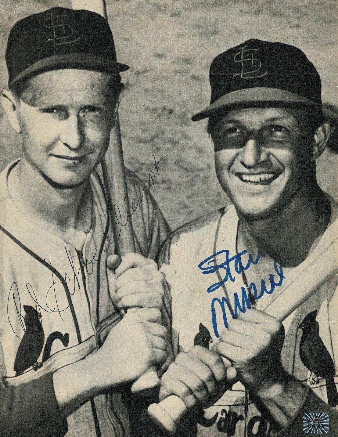 Stan Musial & Red Schoendienst signed autographed magazine Photo Poster painting! AMCo! 10273