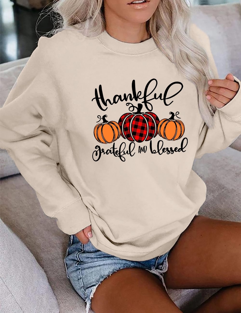 Thankful Grateful Blessed Pumpkin Sweatshirt