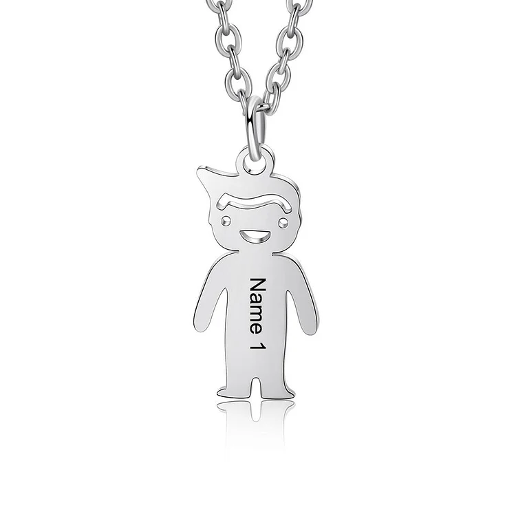 Mother's Necklace with Children Charms Engraved 1 Name