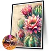 5D DIY Full Square Drill Diamond Painting Cactus Flower Home Decor Art 40x50cm