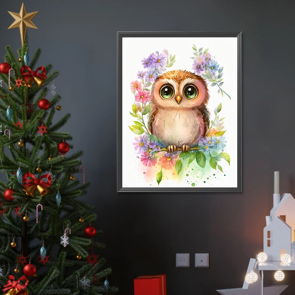 Full Round Diamond Painting 30*40cm - Owl