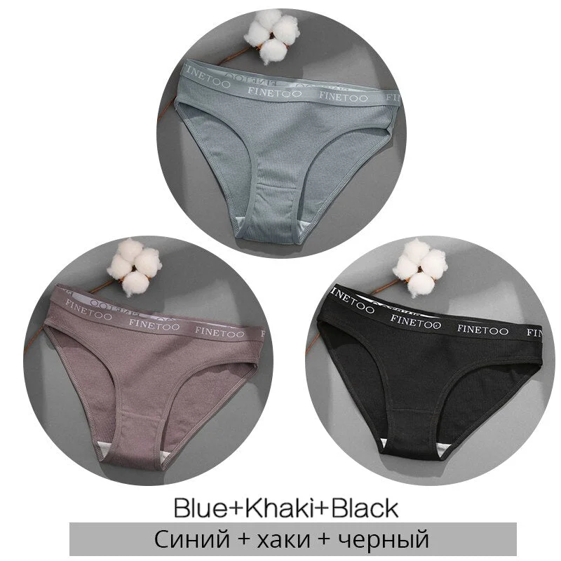 FINETOO Letter Cotton Panties Women M-2XL Lady Underpants Girls Briefs Fashion Cotton Underwear Soft Panty Female Lingerie 2020