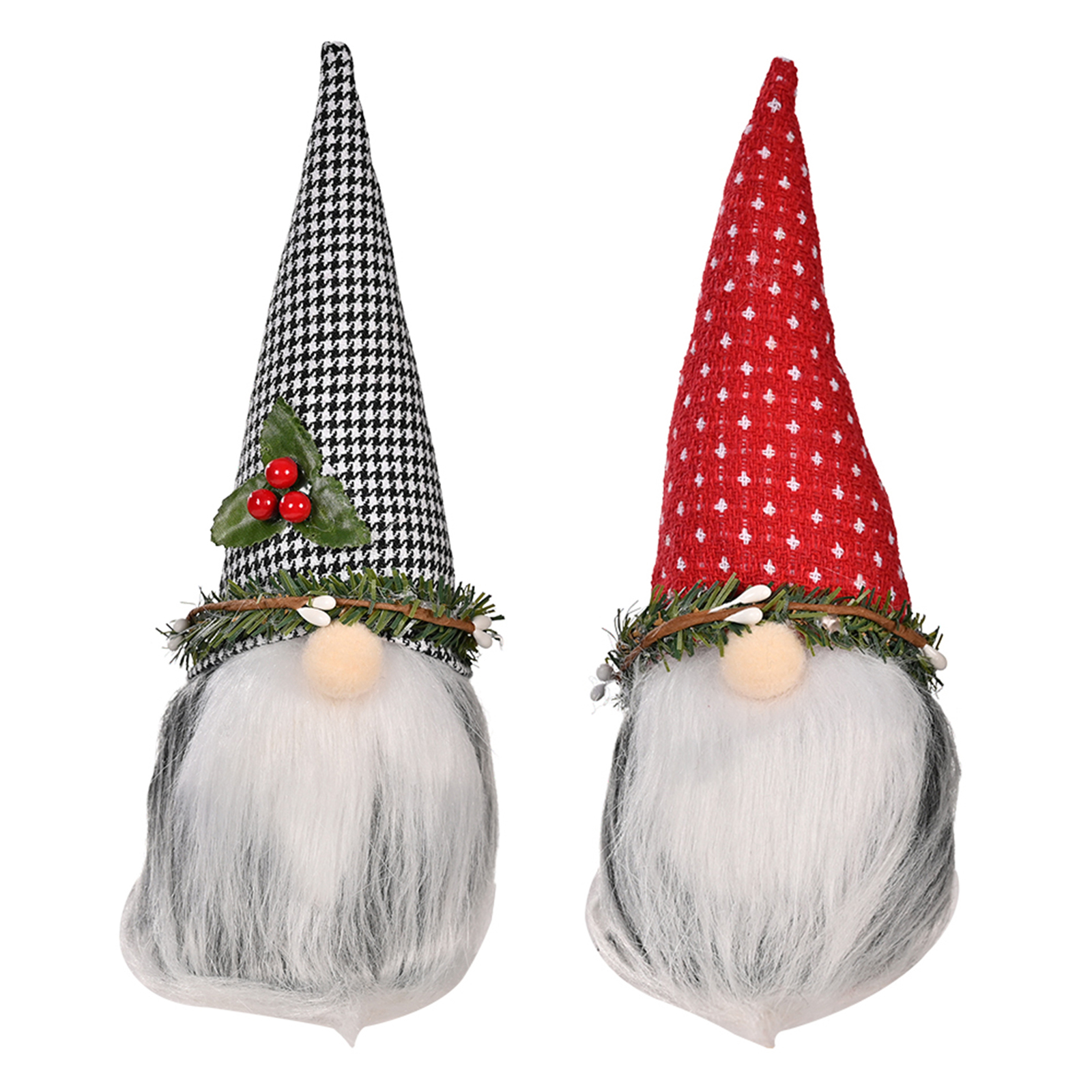 

Halloween Gnome Plush Decor-Faceless Doll with Pointy Hat Pine Leaves Decor, Red, 501 Original