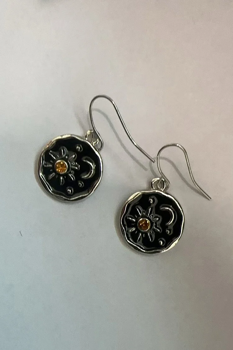Retro Boho Sun And Moon Shape Round Beaded Earrings 2024 - Xpluswear