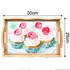 DIY Diamond Painting Wooden Tray Food Tray with Handle Living Room Decoration Cupcake Wooden Tray Kit