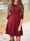 Knitted Cotton Half Sleeves Sweater Dresses