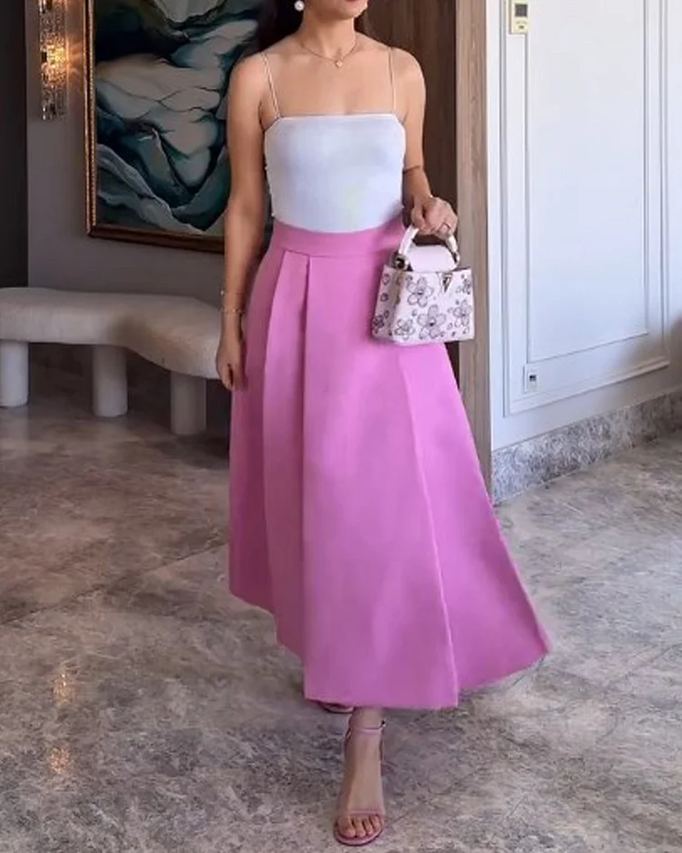 Women's sleeveless two piece skirt