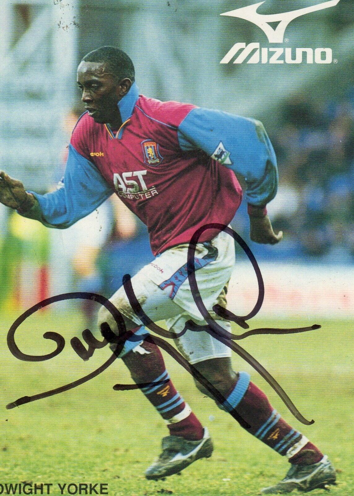 DWIGHT YORKE AUTOGRAPH, ASTON VILLA, FOOTBALL, SOCCER