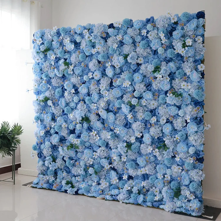 Introduces: Azure Blooms Gala &ndash; An Enchanting Medley of Sky Blue & Pearly White Fabric Flowers &ndash; Prime Floral Display for Summer Fetes, Celebrations & Modern Home Accents-VF-219-4
