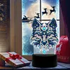 DIY Diamond Painting 7 Color Night Light Lamp Home Decoration Ornament Gift Kit(Wolf)