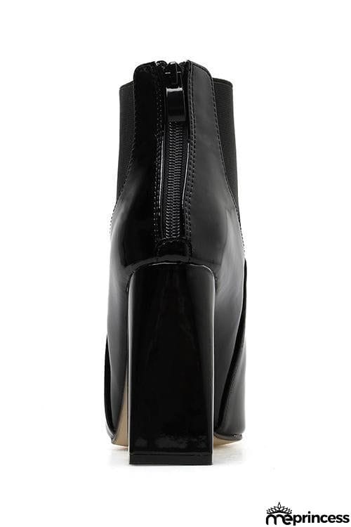 Patent PU High Heels Ankle Boots