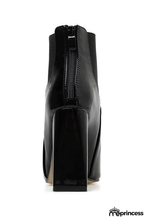 Patent PU High Heels Ankle Boots