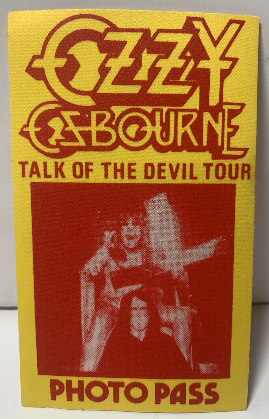 Ozzy Osbourne Yellow Photo Poster painting Talk Of The Devil Concert Tour Backstage Pass Real