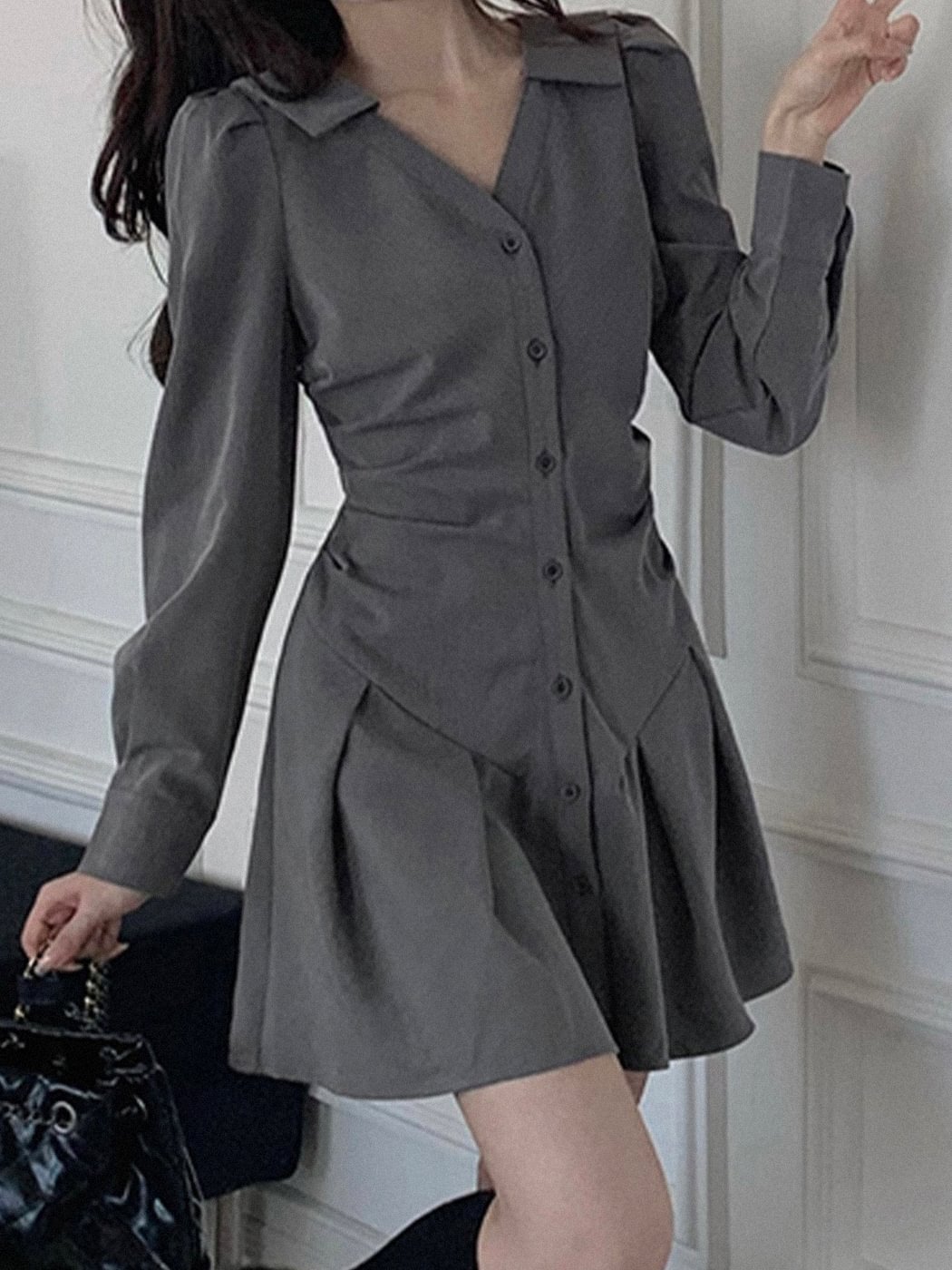 Gray College Dress