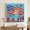 Framed American Flag - DIY Button Art Painting Kit for Creativity DIY Pearl Dot Crafts for Gift Home Wall Decor 30*30CM