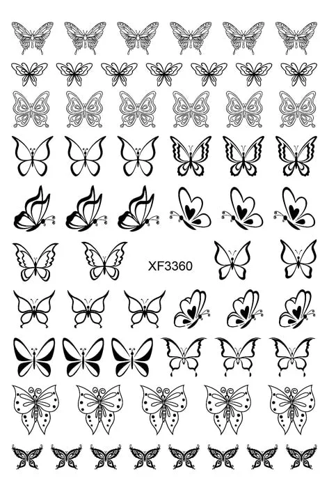 New Arrive Nail Art Sticker Decal Decoration Glow In Dark Butterfly Nail Stickes Back Glue Moon Manicure Sticker on Nails Design