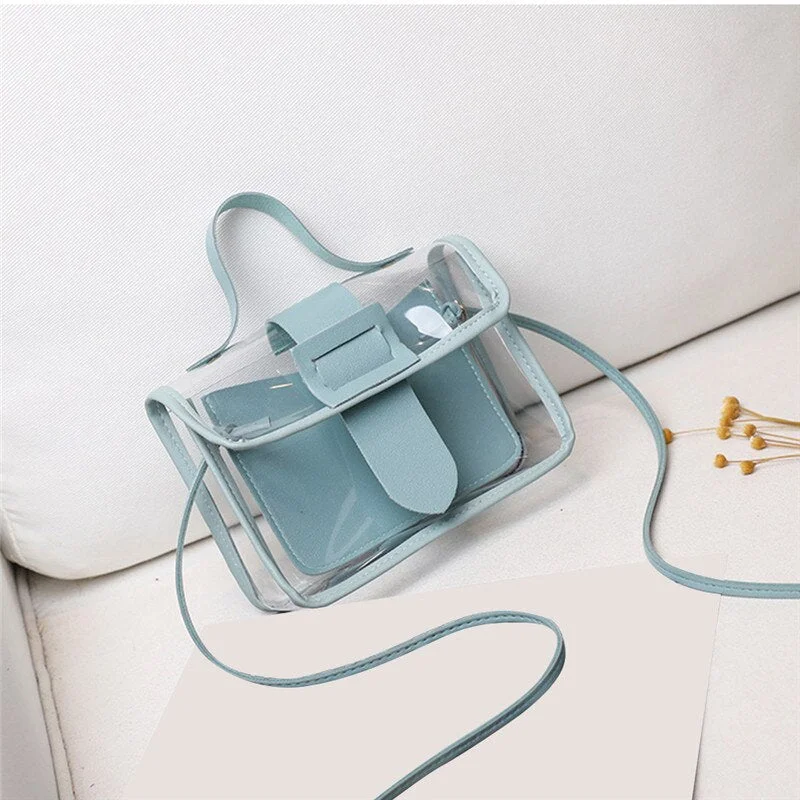 2021 Design Luxury Handbag Women Transparent Bucket Bag Clear PVC Jelly Small Shoulder Bag Female Crossbody Messenger Bags
