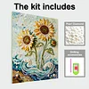 Sonnenblumen-DIY-Perlen-Malset f&uuml;r Wanddekoration f&uuml;r Erwachsene 40x50 cm mit Rahmen
