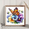 Diamond Painting-DIY Full Round Drill Butterfly Flower
