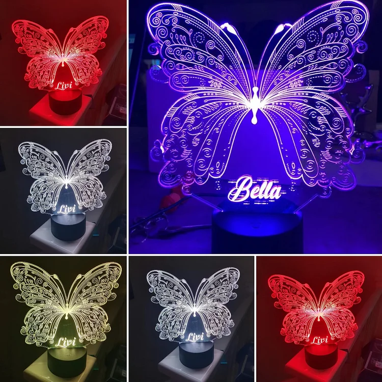Personalized Butterfly Home Decoration Lamp With Custom Name Night Light Kid's Bedroom Decor Children's LED Light