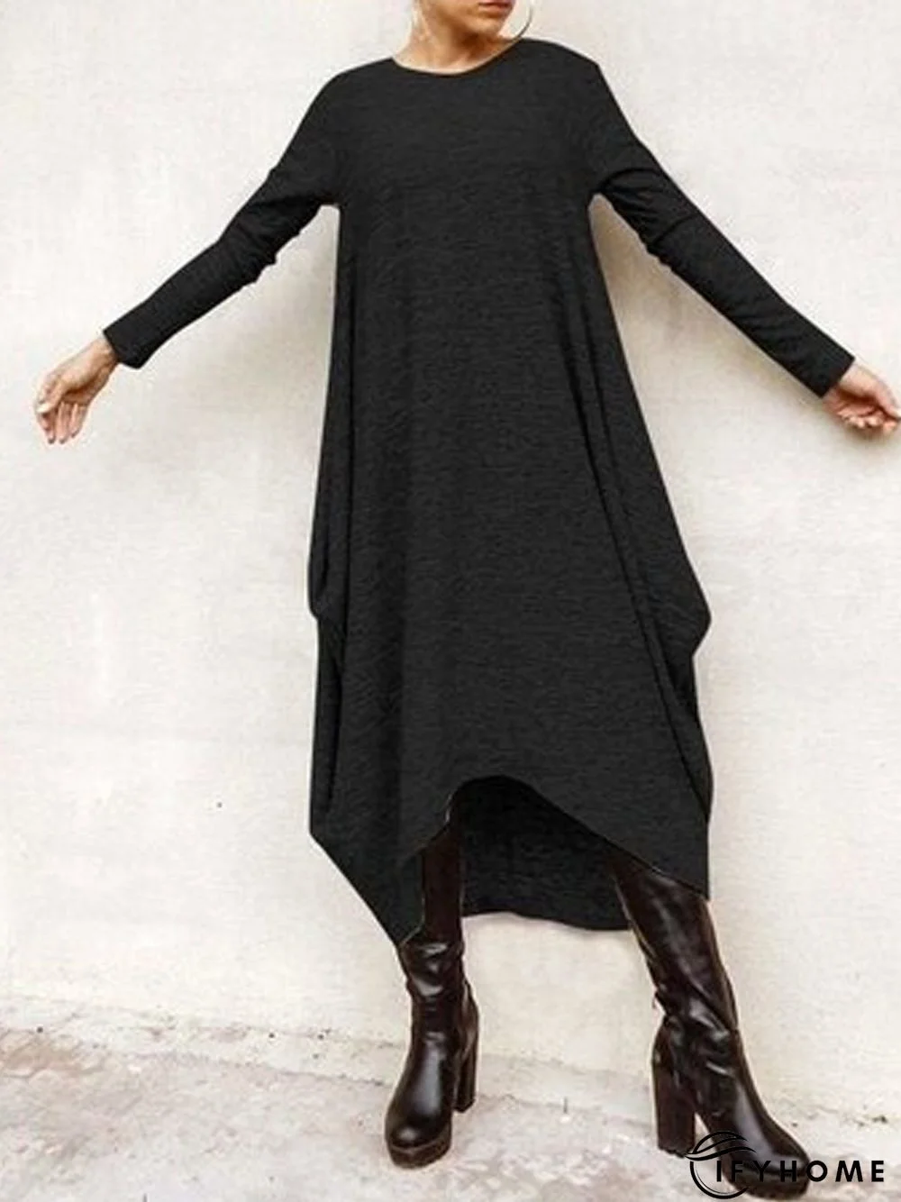 Casual Long Sleeve Knitting Dress | IFYHOME