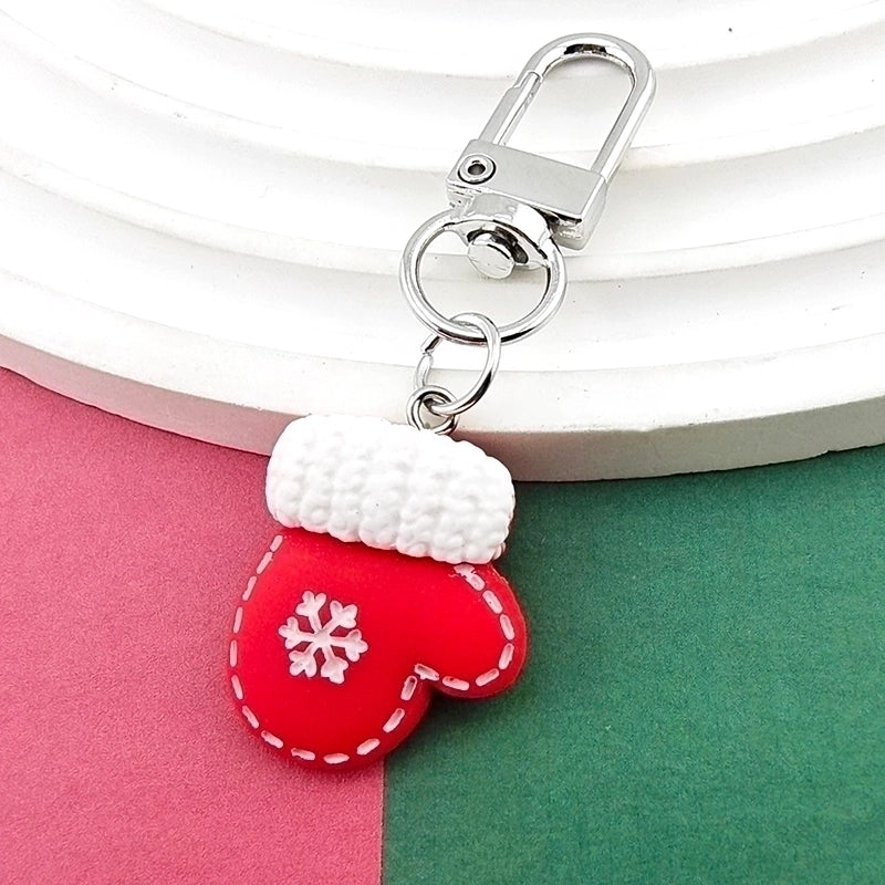 Cute Minimalist Snowman Snowflake Elk Alloy Resin Christmas Keychain