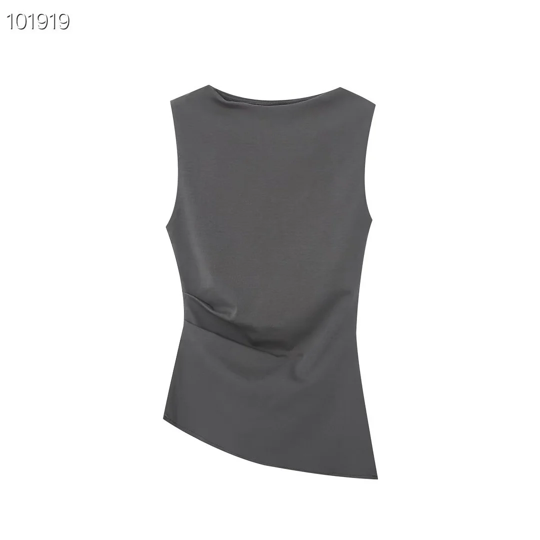 Nigikala Nigikala Women's Dressed Type Shipnecked Folded Vest White 2025 New 4424311