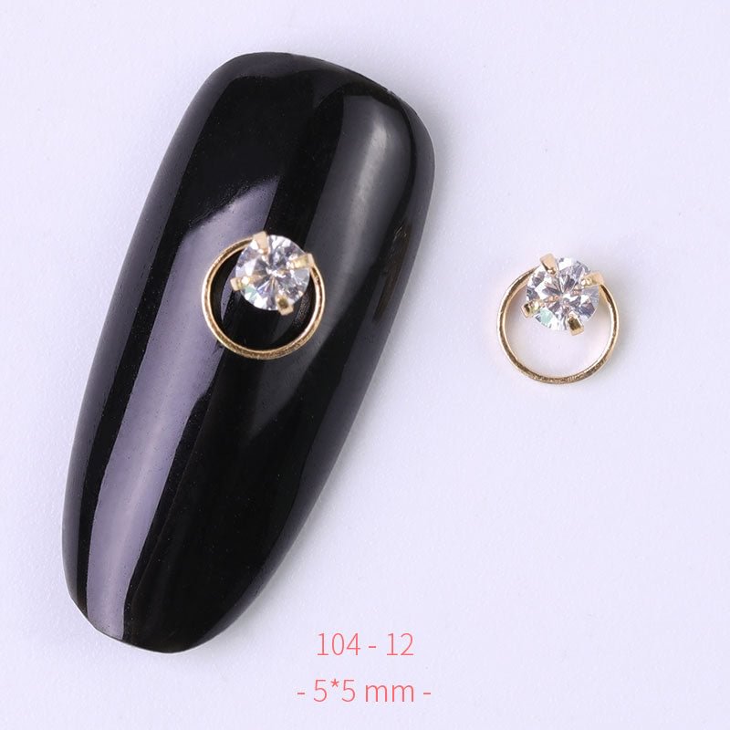 2pc gold 3d Rhinestone Rhinestone metal alloy jewelry Nail Art gems fashion glitter Zircon nail charms
