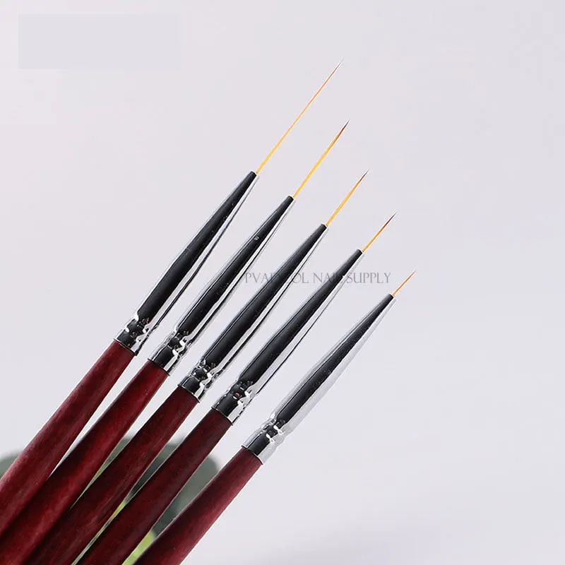 Nail Liner Brush Lines Stripe Flower Painting Drawing Pen Detailer Nails Brushes Wooden Handle Blending Tips Manicure Set-Nail Inspo