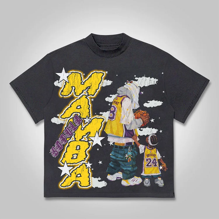 Simpfit Baumwoll-T-Shirt mit „Mamba Never Fades“-Grafikdruck