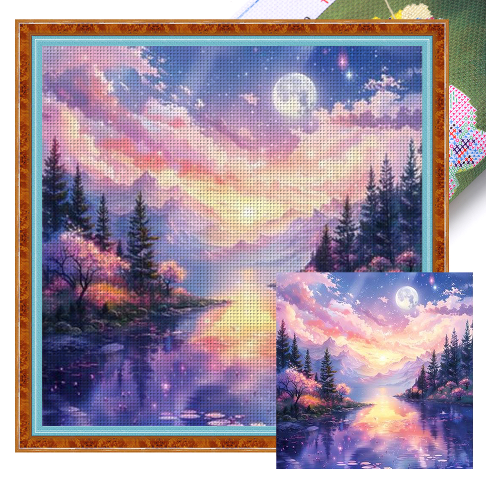 Shangri-La Full 14CT Pre-stamped Canvas(50*50cm) Cross Stitch