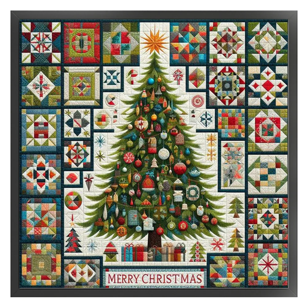 14CT Full Stamped/Counted Cross Stitch Kit - Xmas Tree (40*40CM)
