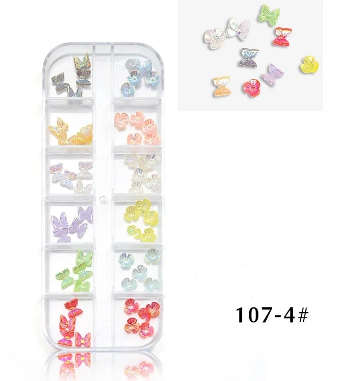 48pcs Mixed Size Aurora Little Bear Nail Art Accessories Resin Kawaii Bear Stereo FlatBack 3D Fashion Fingernail DIY Decoration-Nail Inspo