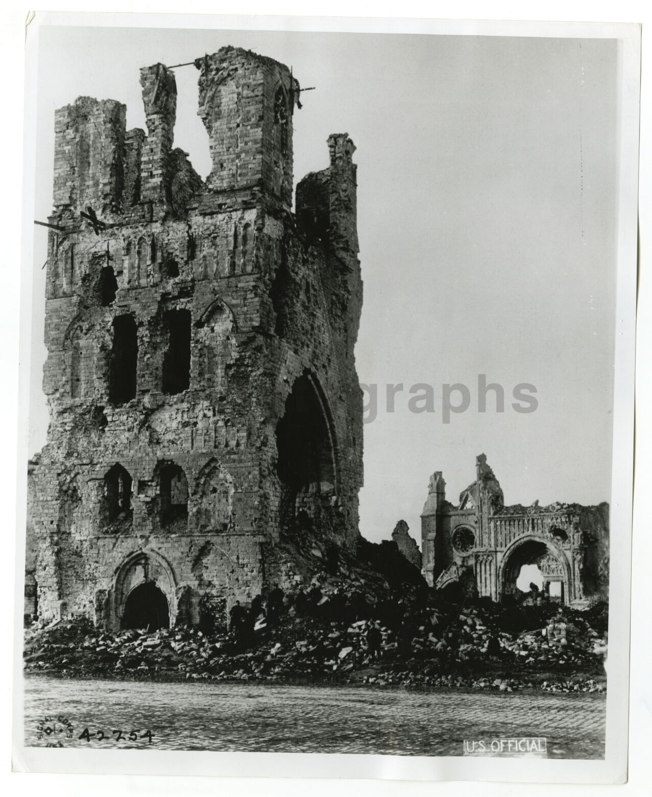 World War I - Vintage 8x10 Publication Photo Poster paintinggraph - Belgian Ruins