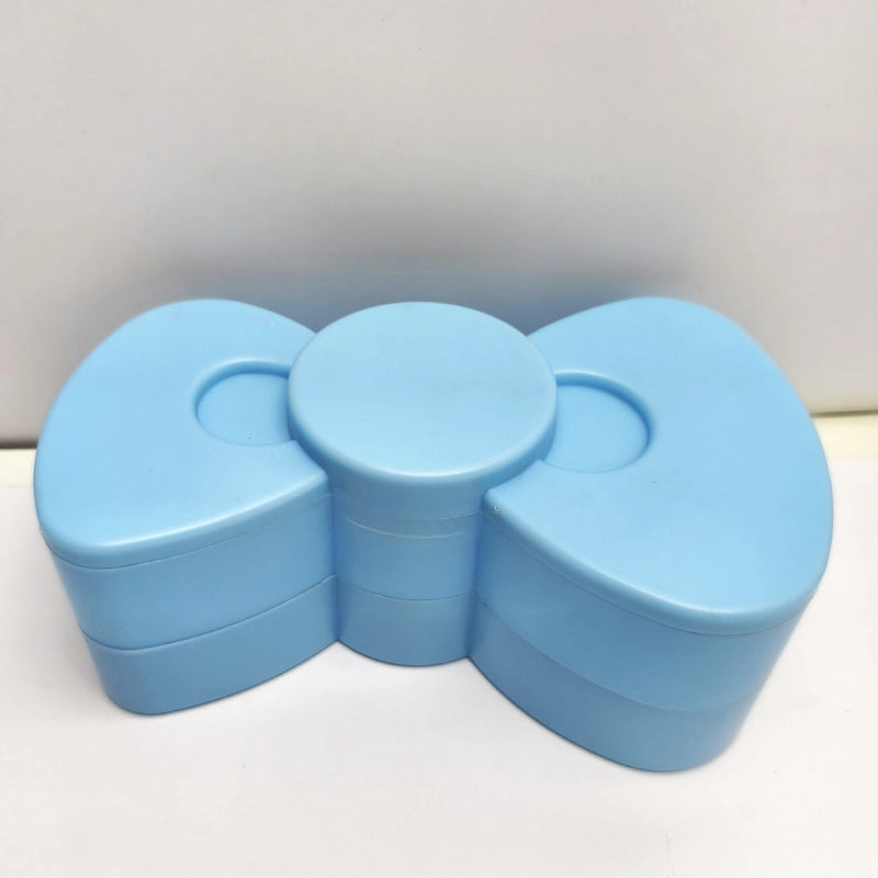 Elegant Lady Minimalist Solid Color Bow Knot PP Plastic Storage Box Makeup Organizers