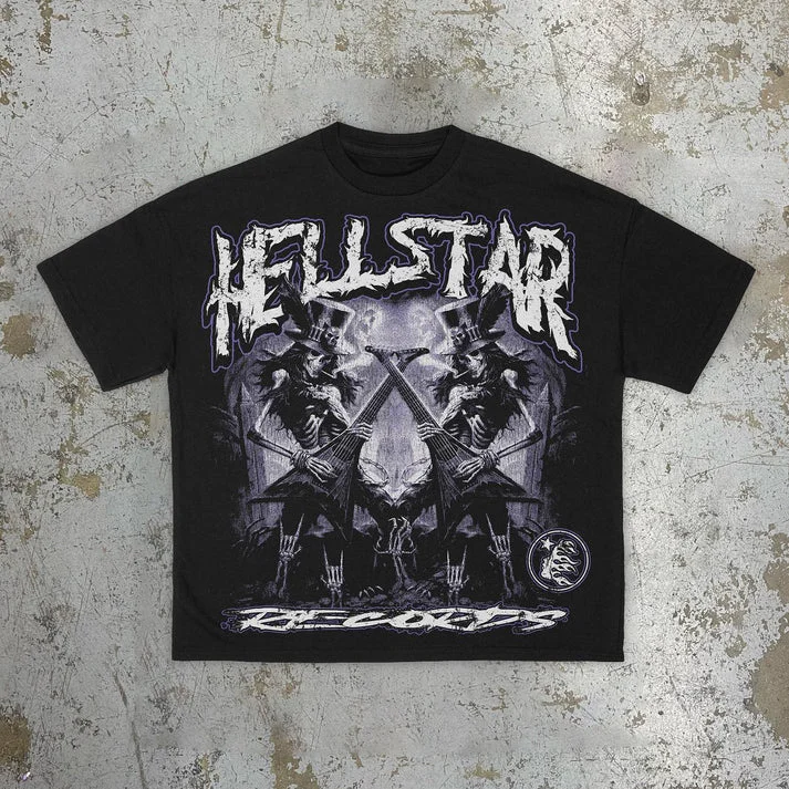 Personalized Hellstar Skull Rockstar Graphic 100% Cotton Short Sleeve T-Shirt