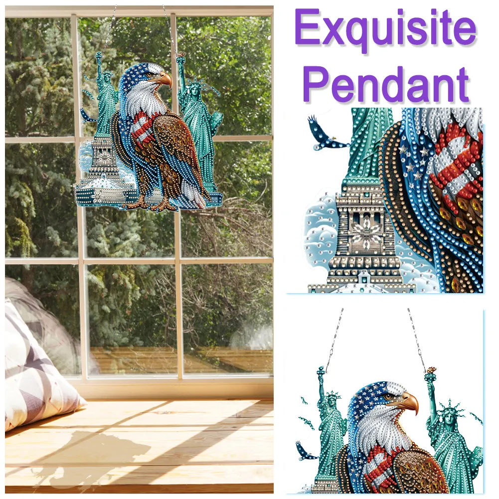 Independence Day Eagle Acrylic 2D Flat DIY Diamond Art Pendant Wall Decoration