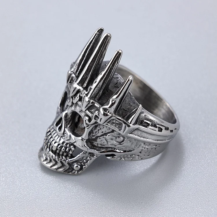 Crown Skull Head Ring