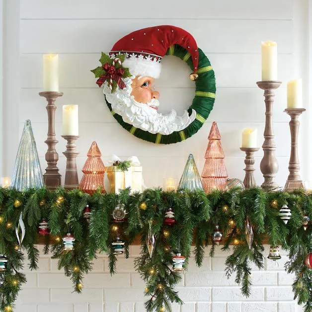 Santa claus wreath interior decoration christmas wreath