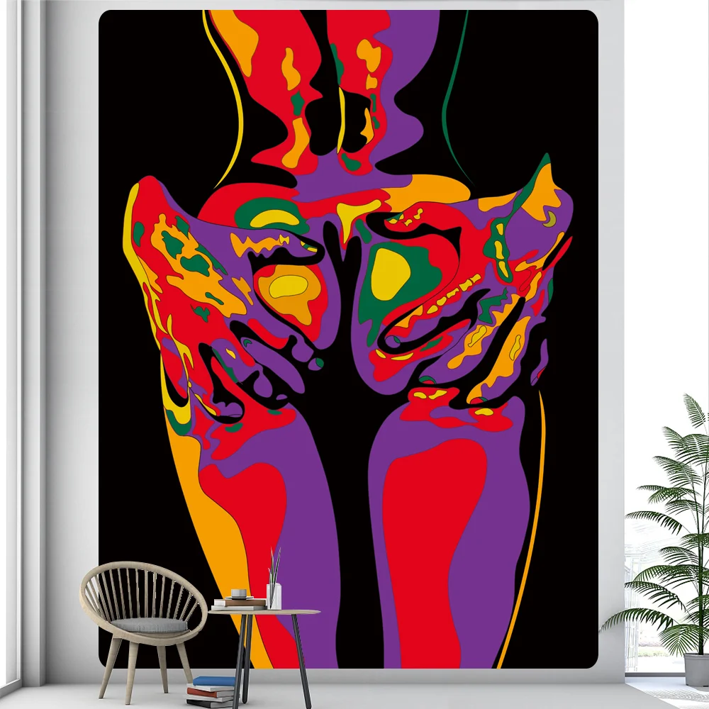 Nigikala woman psychedelic scene mandala home decor art tapestry hippie boho tarot pretty room wall decor