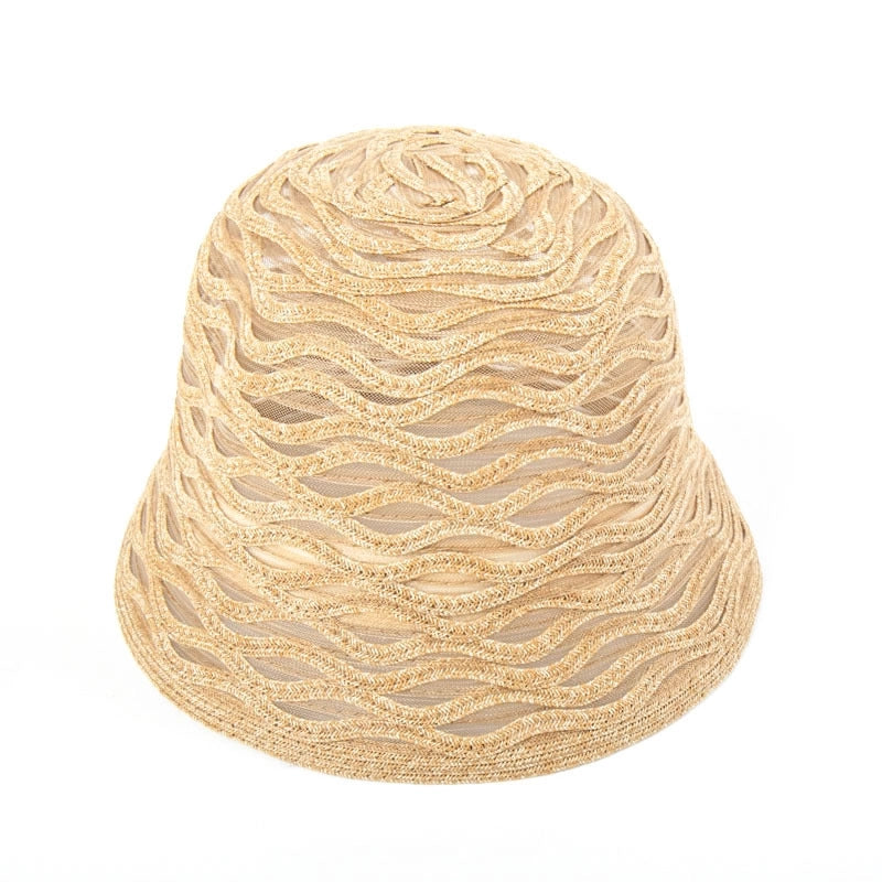 Women’s Vacation Minimalist Waves Wide Eaves Bucket Hat