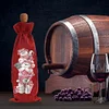 2pcs Christmas Diamond Art Linen Wine Gift Bag Diamond Painting Red Wine Bag Kit